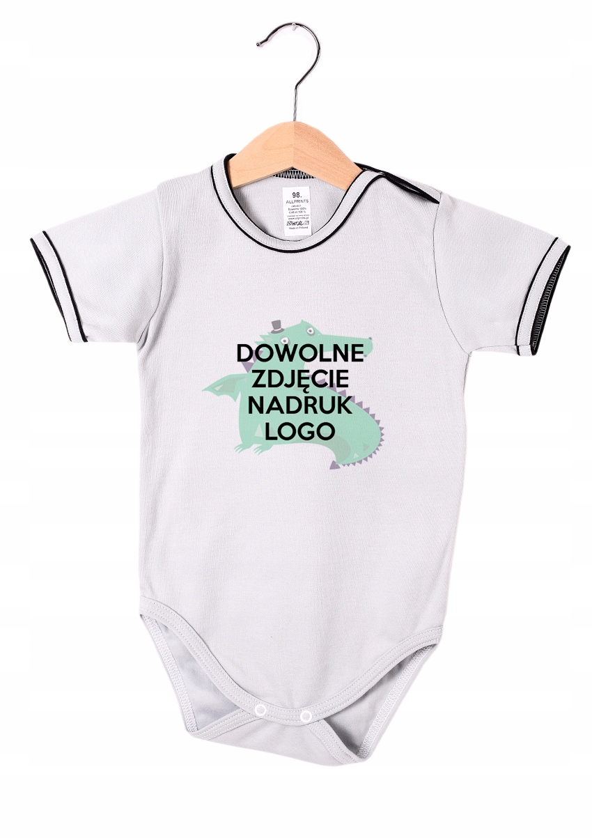 

Body szare z Nadrukiem Napis Grafika Numer Imię