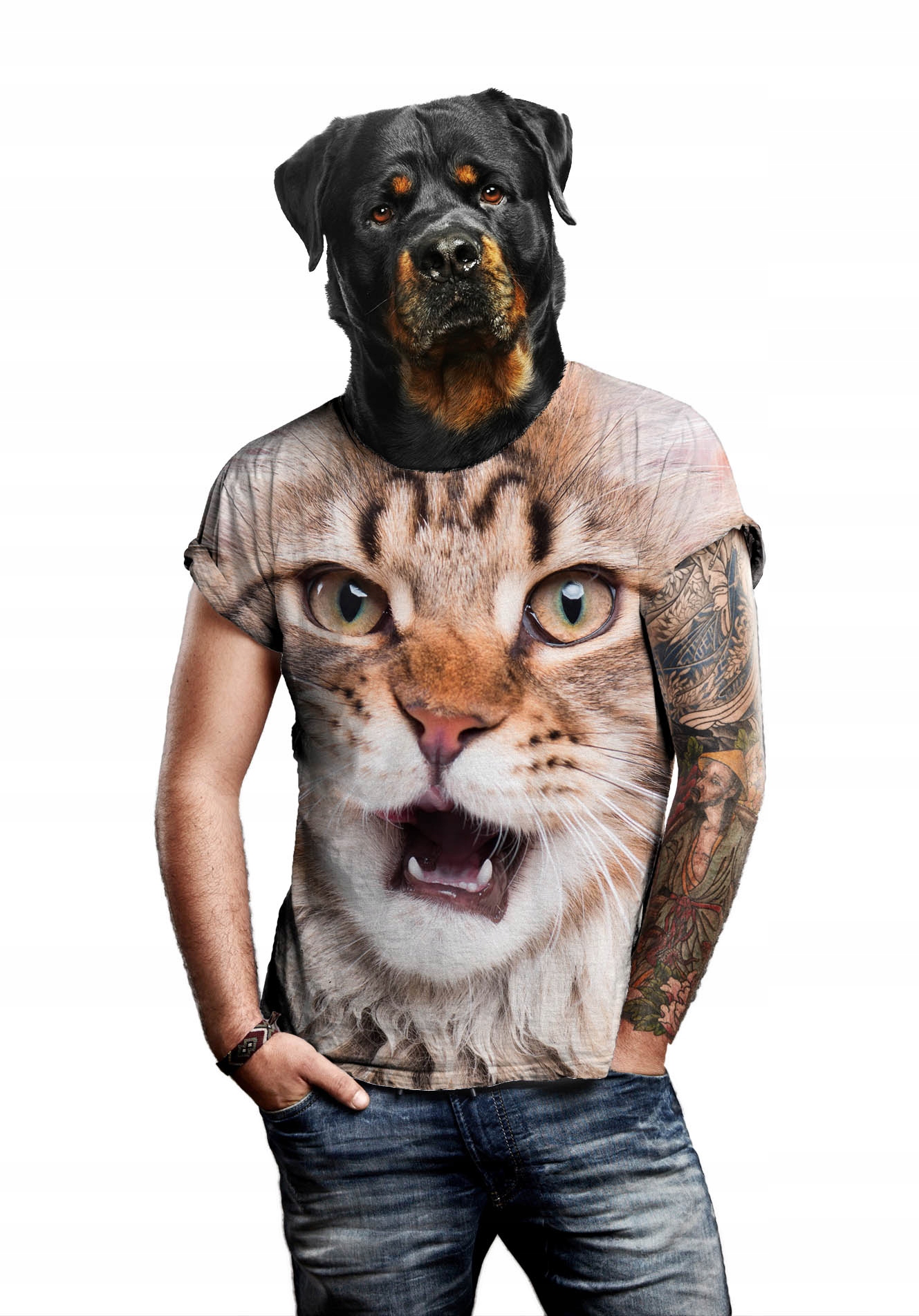 

Koszulka 3D Polska Kocur M T-shirt Nadruk 3D Hit