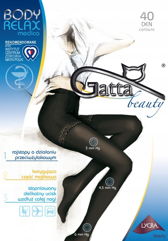 

Rajstopy Gatta Body Relax Medica 40 den -4 nero