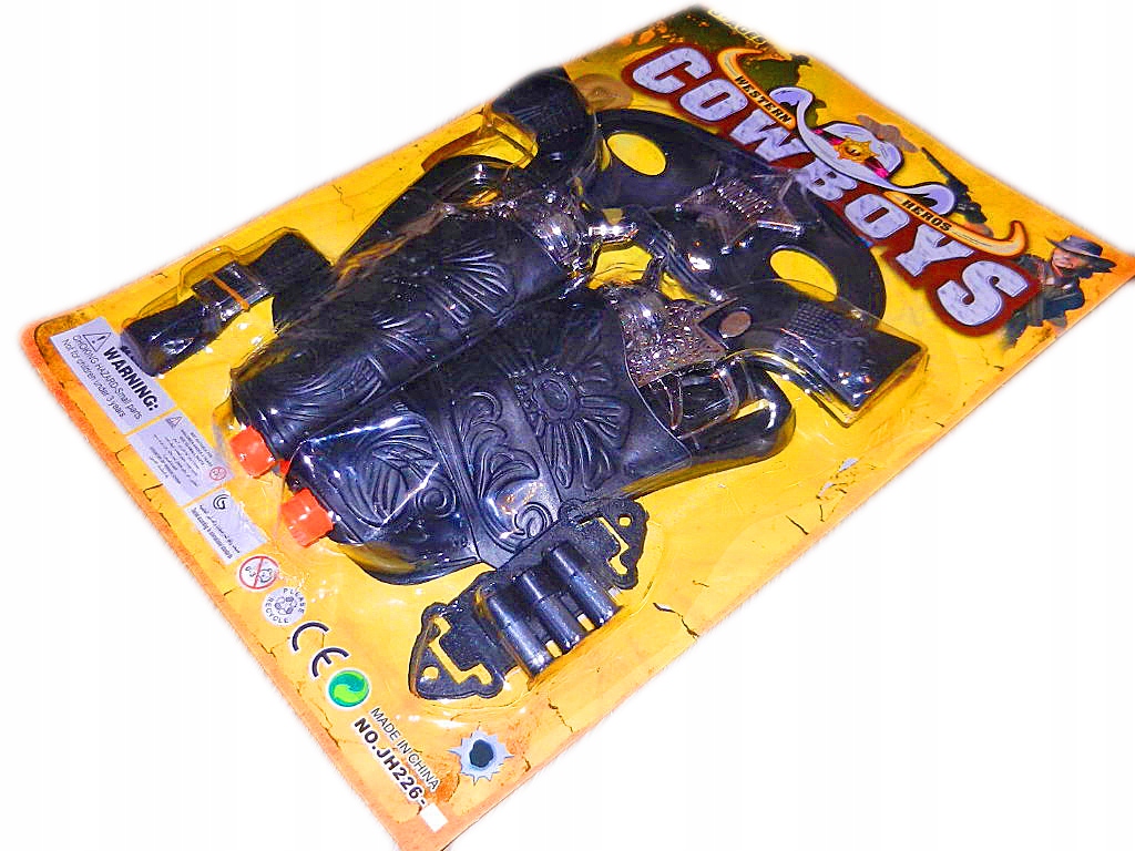 

Pistolet rewolwer Kowboj zestaw Kabura pasek maska