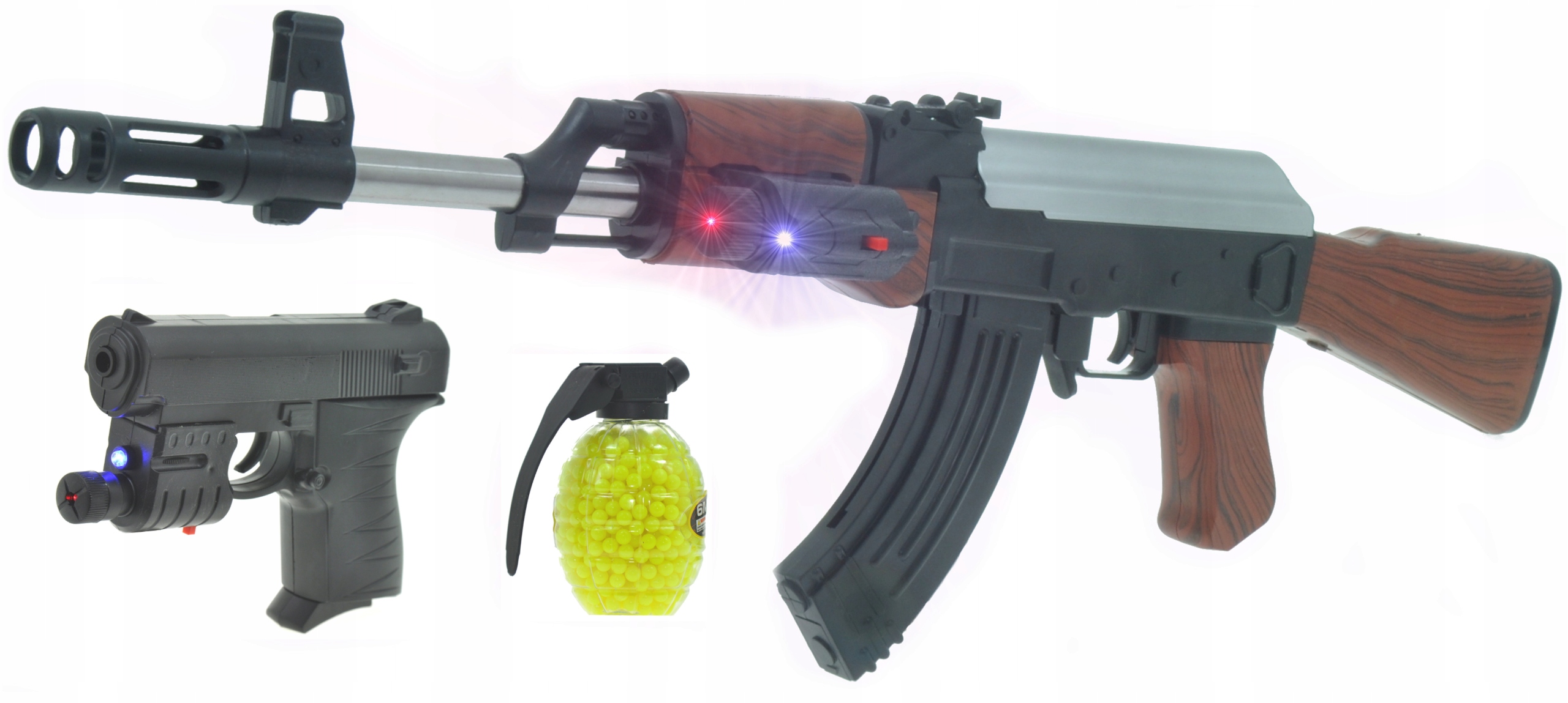 KARABIN KAŁASZNIKOW AK47 +LASER +PISTOLET +KULKI Rodzaj karabiny