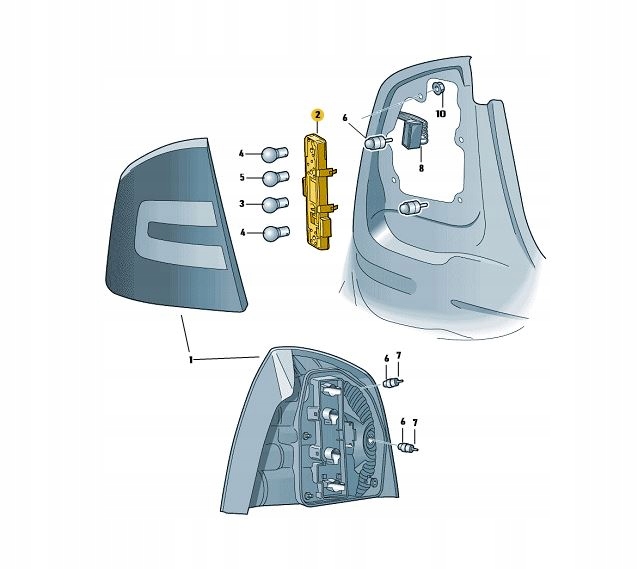 OPRAWA ZAROWEK SKODA OCTAVIA 2 LAMPA TYL LEWA Part number 1Z5945257A
