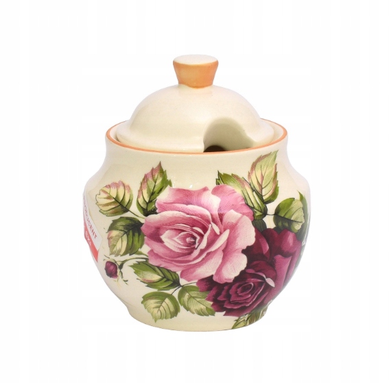 Cukiernica Cermol cukierniczka Polska pojemnik na cukier róże 05102