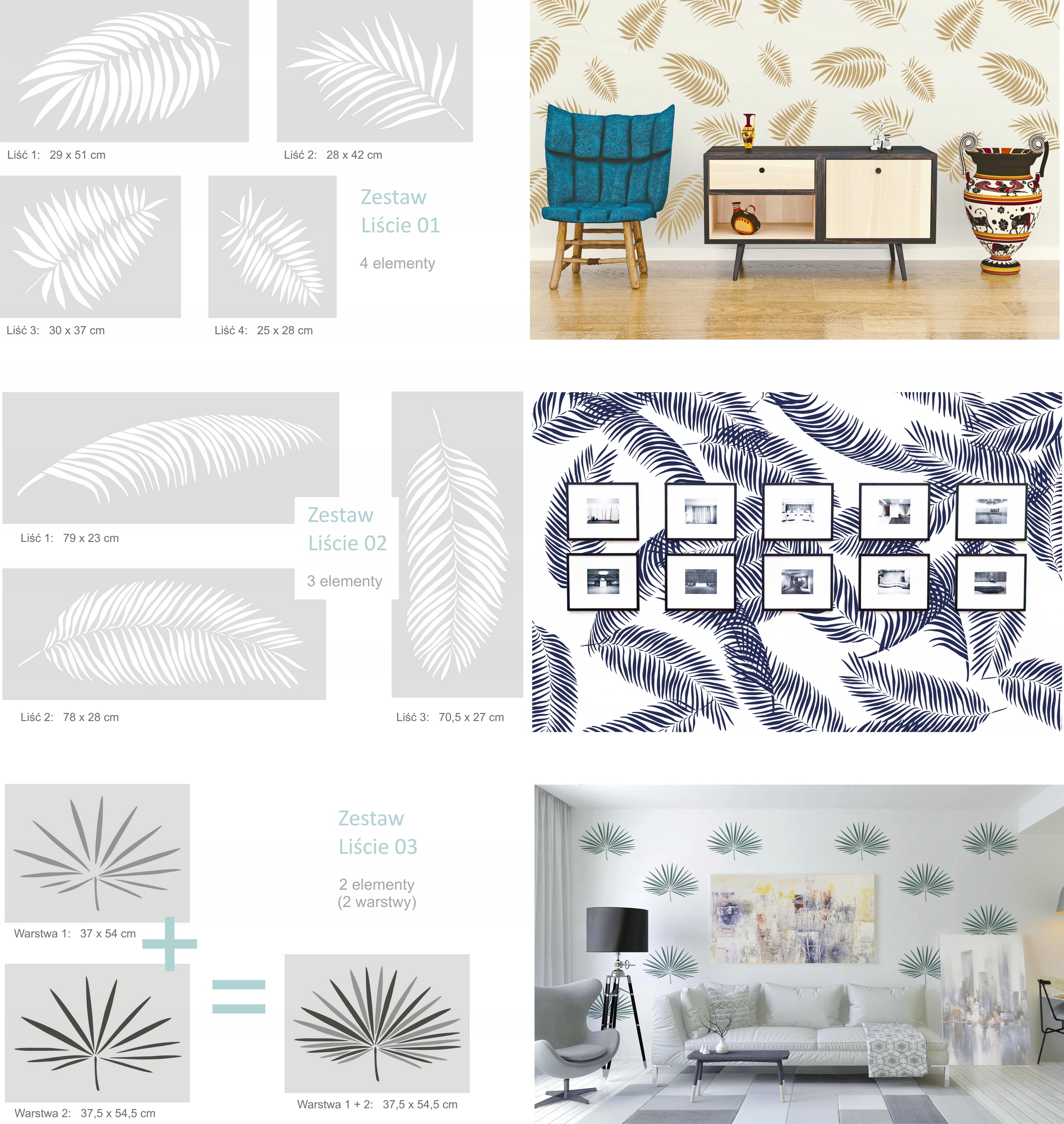 SZABLON MALARSKI WIELOKROTNY - DUŻY LIŚĆ Kod producenta Liście_01C2