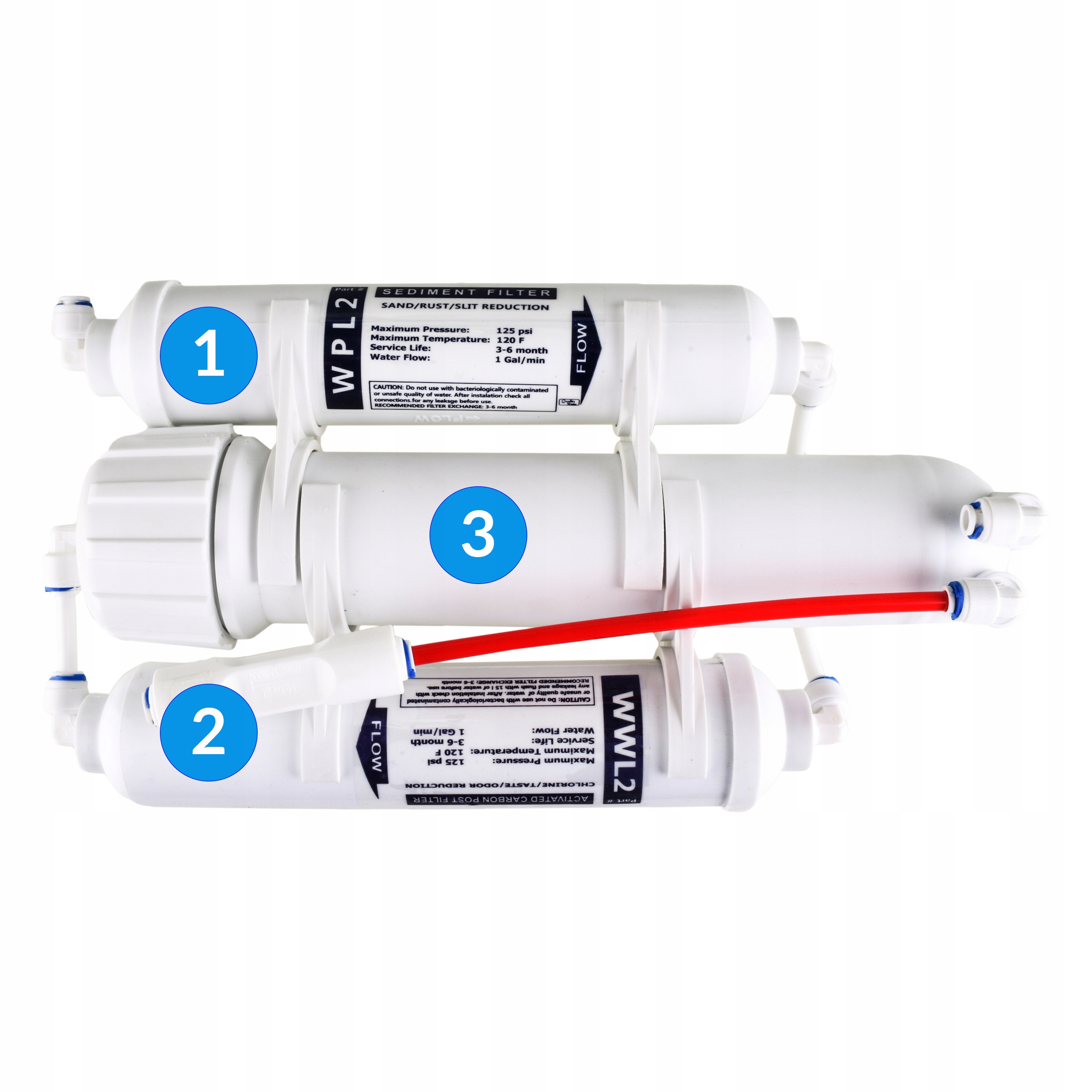 FILTR AKWARYSTYCZNY RO3 OSMOZA 75 GPD + 2 KPL Model RO3 + 2 X KPL