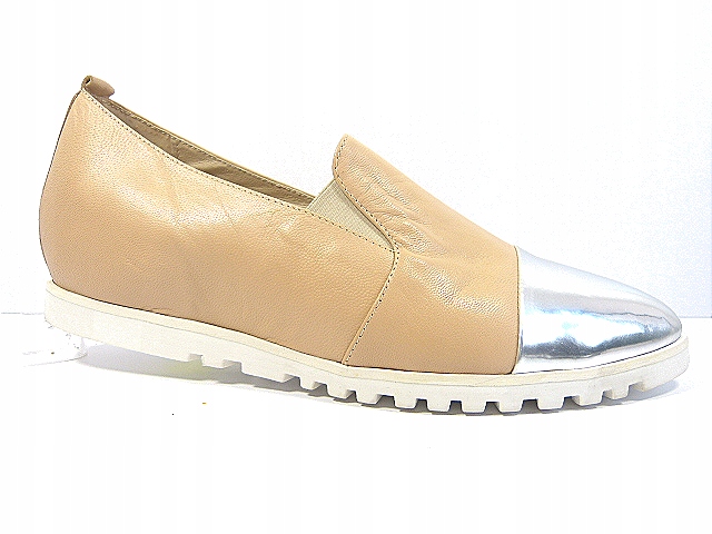 Béžově stříbrné polobotky z kůže n klinie Ulmani 40