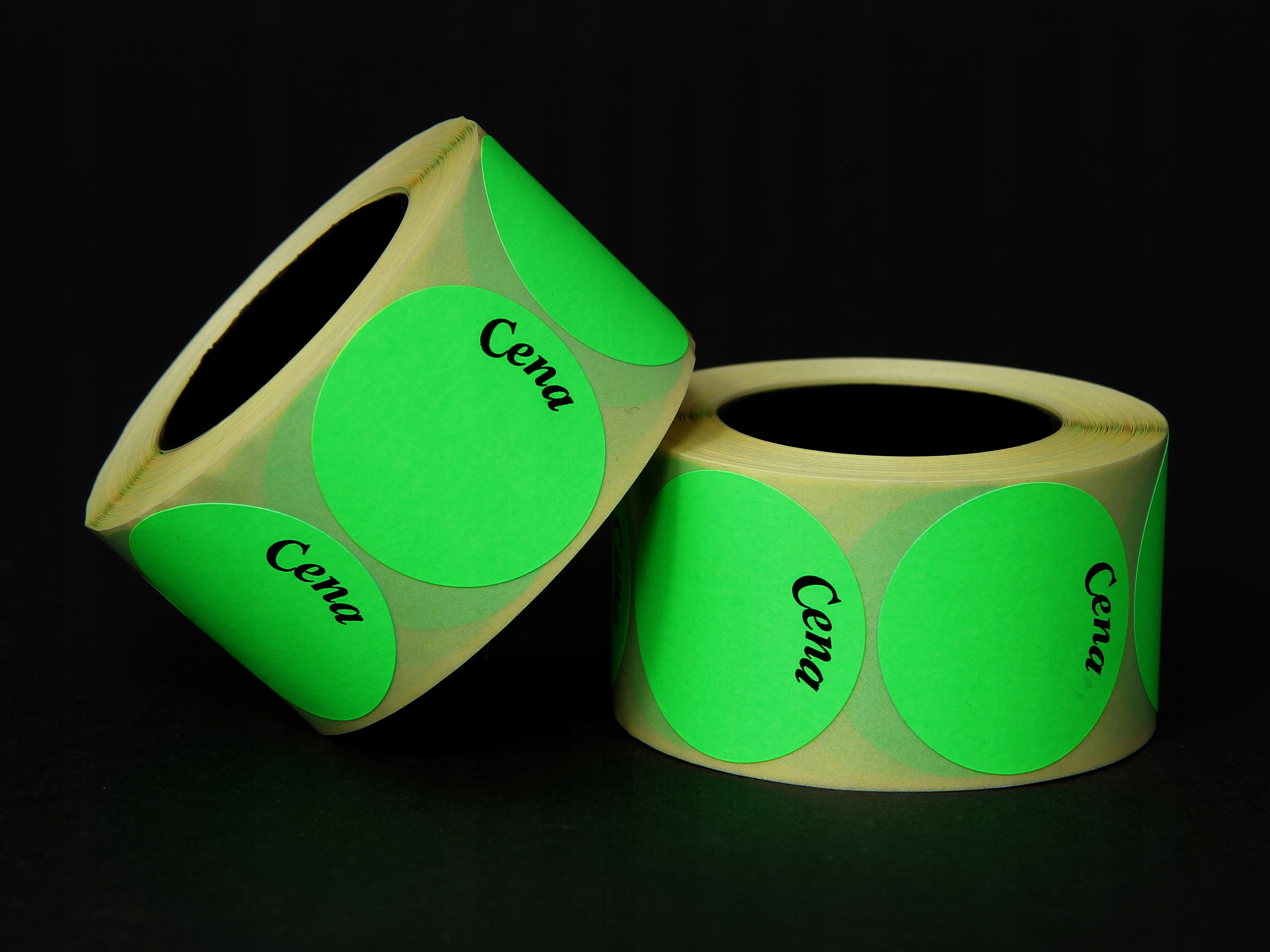 METKI ETYKIETY CENÓWKI OKRĄGŁE fi 35 zielone