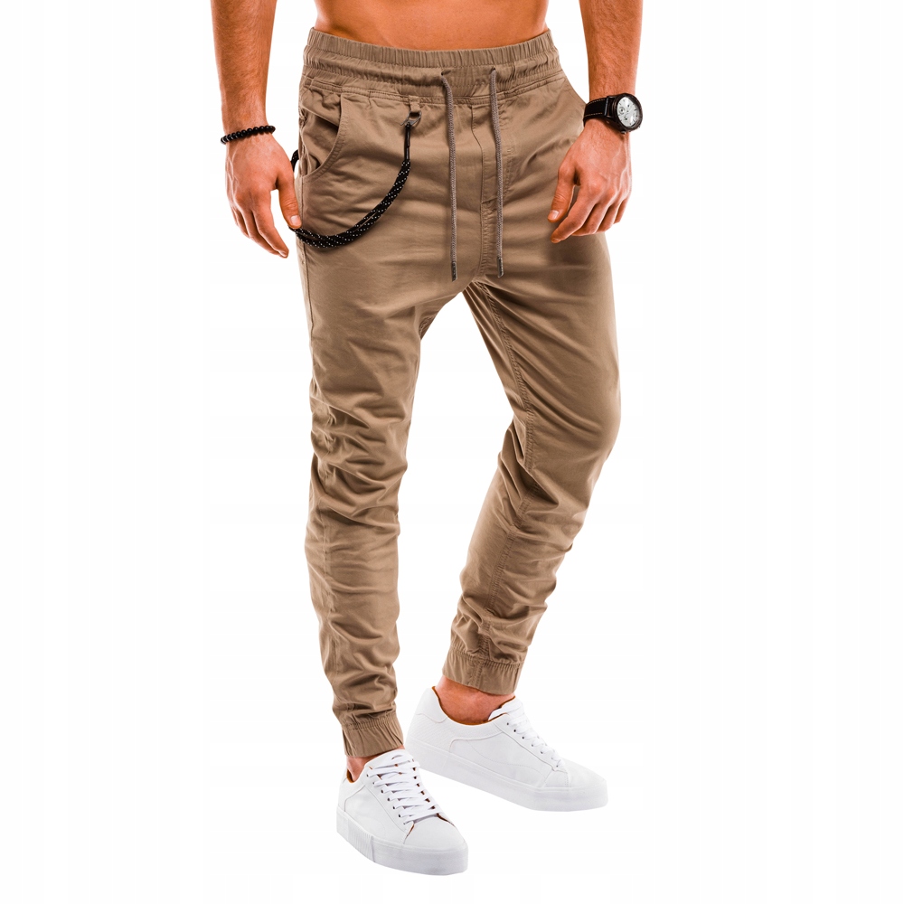 

Spodnie męskie joggery P908 beżowe M