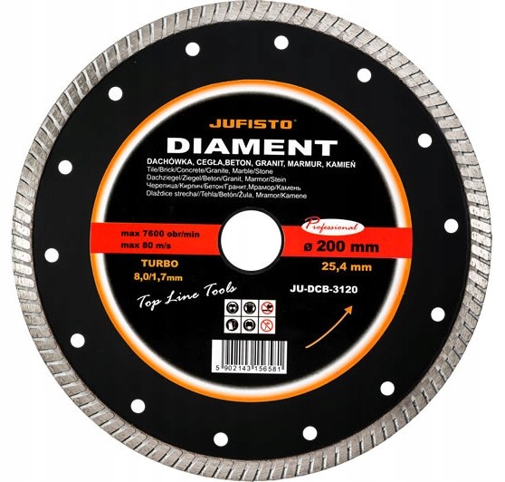 Diamantový Kotouč 200x25,4 Cihly, Střešní Tašky, Granit