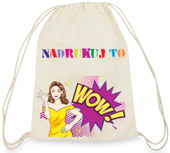 PLECAK WOREK BAWEŁNIANY EKO Z NADRUKIEM LOGO Materiał materiałowa