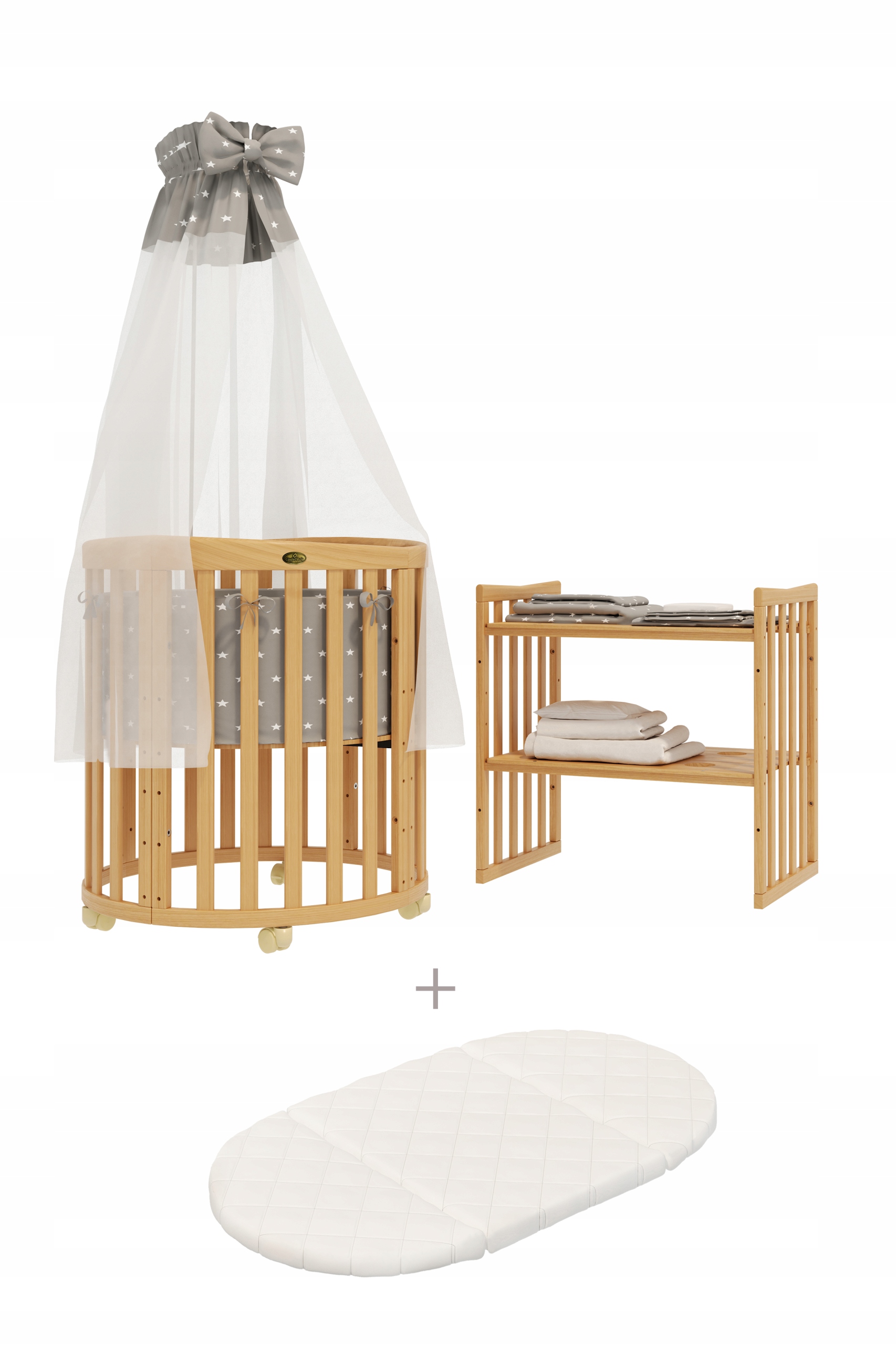 ComfortBaby SmartGrow 7w1 łóżeczko natura/p.szar.g