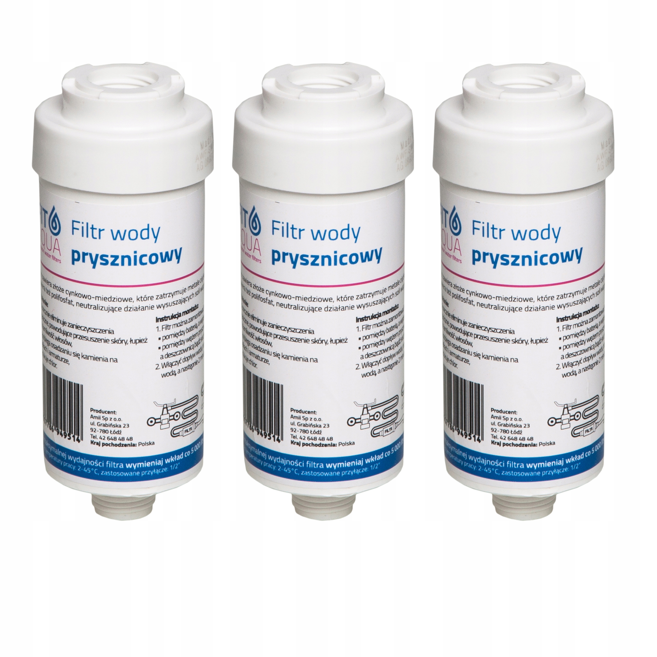 

3x Filtr Prysznicowy Fit Aqua Awf-swr-p
