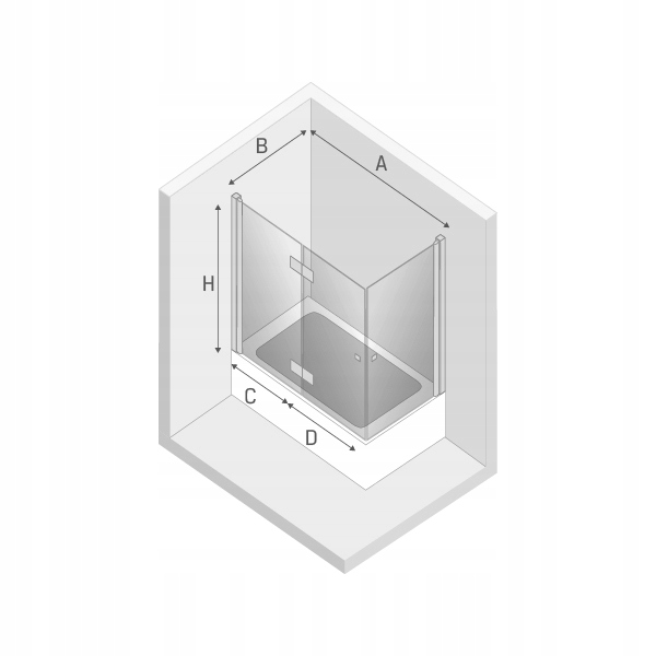 NT Parawan na wannę Kabina nawannowa 100x70 NEW SOLEO Lewy Wypełnienie szkło
