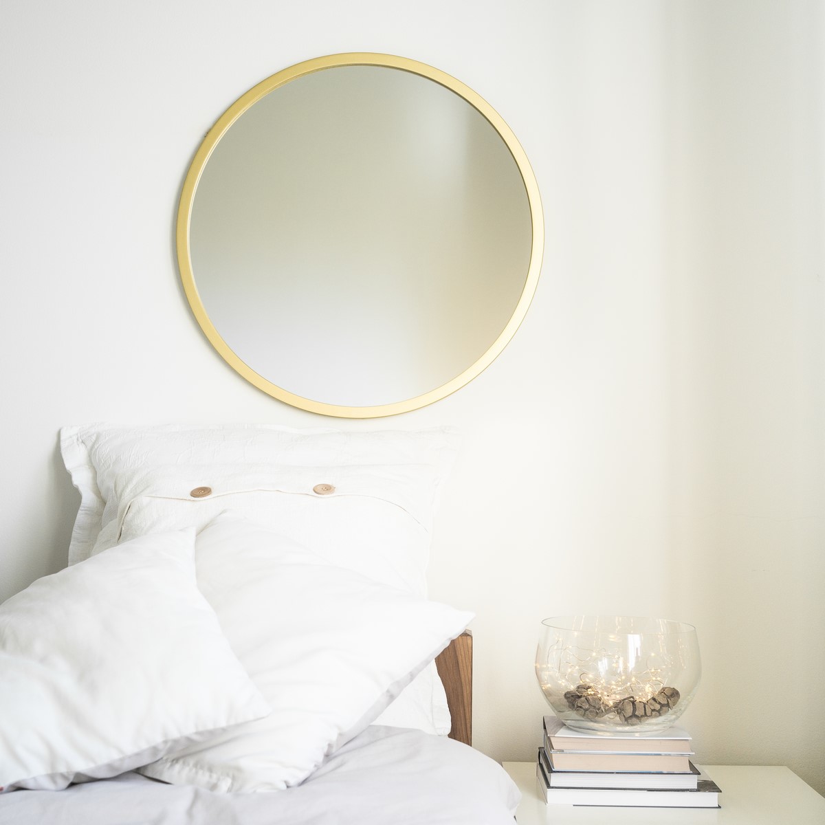 OKRĄGŁE LUSTRO ZŁOTA RAMA 100 cm WYSOKA JAKOŚĆ