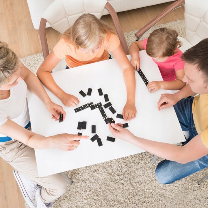 DOMINO DREWNIANE KLOCKI GRA RODZINNA + PUDEŁKO Czas rozgrywki Do 1 godziny