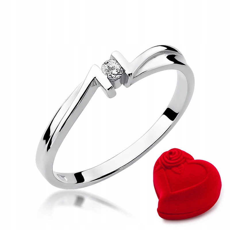 

Pierścionek Zaręczynowy 585 Białe Złoto Brylant