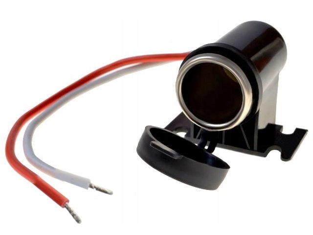 Gniazdo zapalniczki samochodowe montażowe zatrzask z przewodem 12V/ 10A