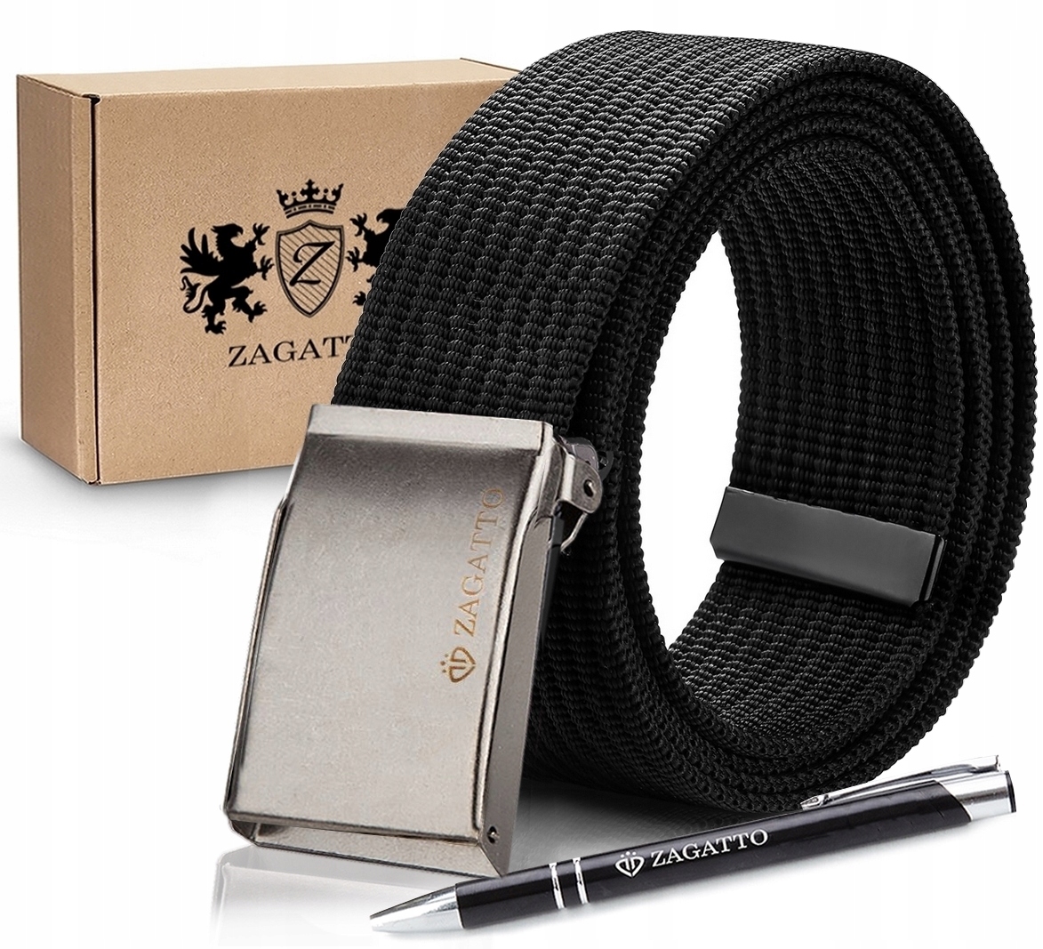 

Zagatto Parciak parciany pasek czarny z klamrą L