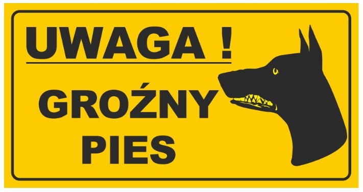 

Tablica tabliczka Uwaga Groźny Pies 12x22 cm Pcv