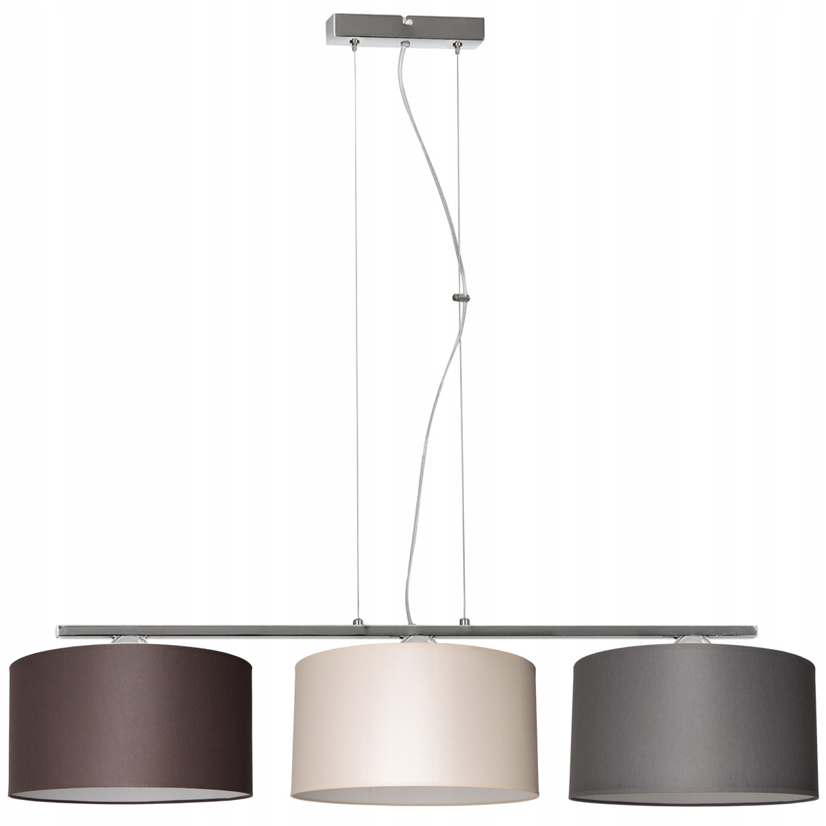 

Lampa Wisząca Nowoczesna Abażur Materiał Chrom Led