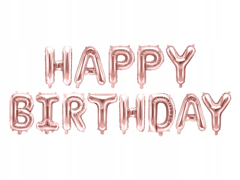 

Balon foliowy Happy Birthday, różowe złoto