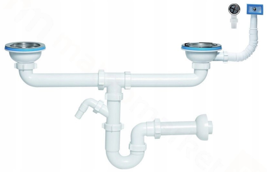Syfon zlewu podwójny rurowy 115mm 1511 Aniplast