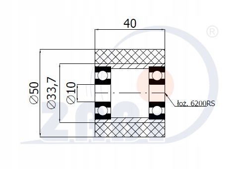 50X40 ROLKI DO WÓZKA PALETOWEGO FI 50 50-40 EAN (GTIN) 5903636549972