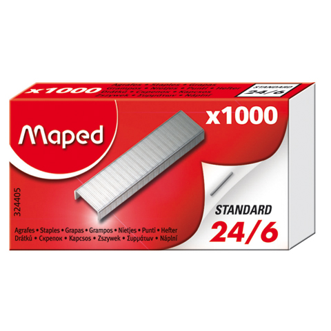 Zszywki Maped galwanizowane ostre 24/6 1000 szt