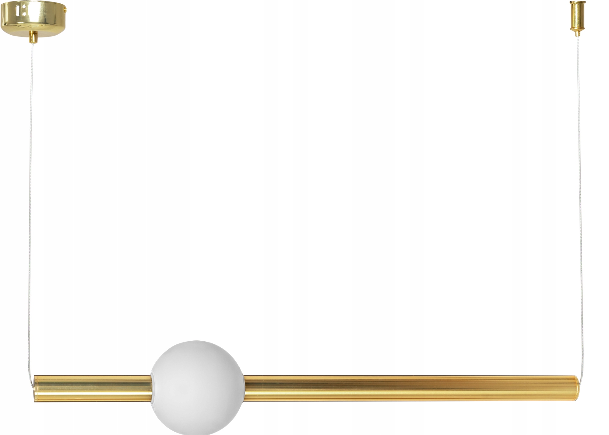 

Lampa Sufitowa Wisząca Długa Led Złoto Biała Gold