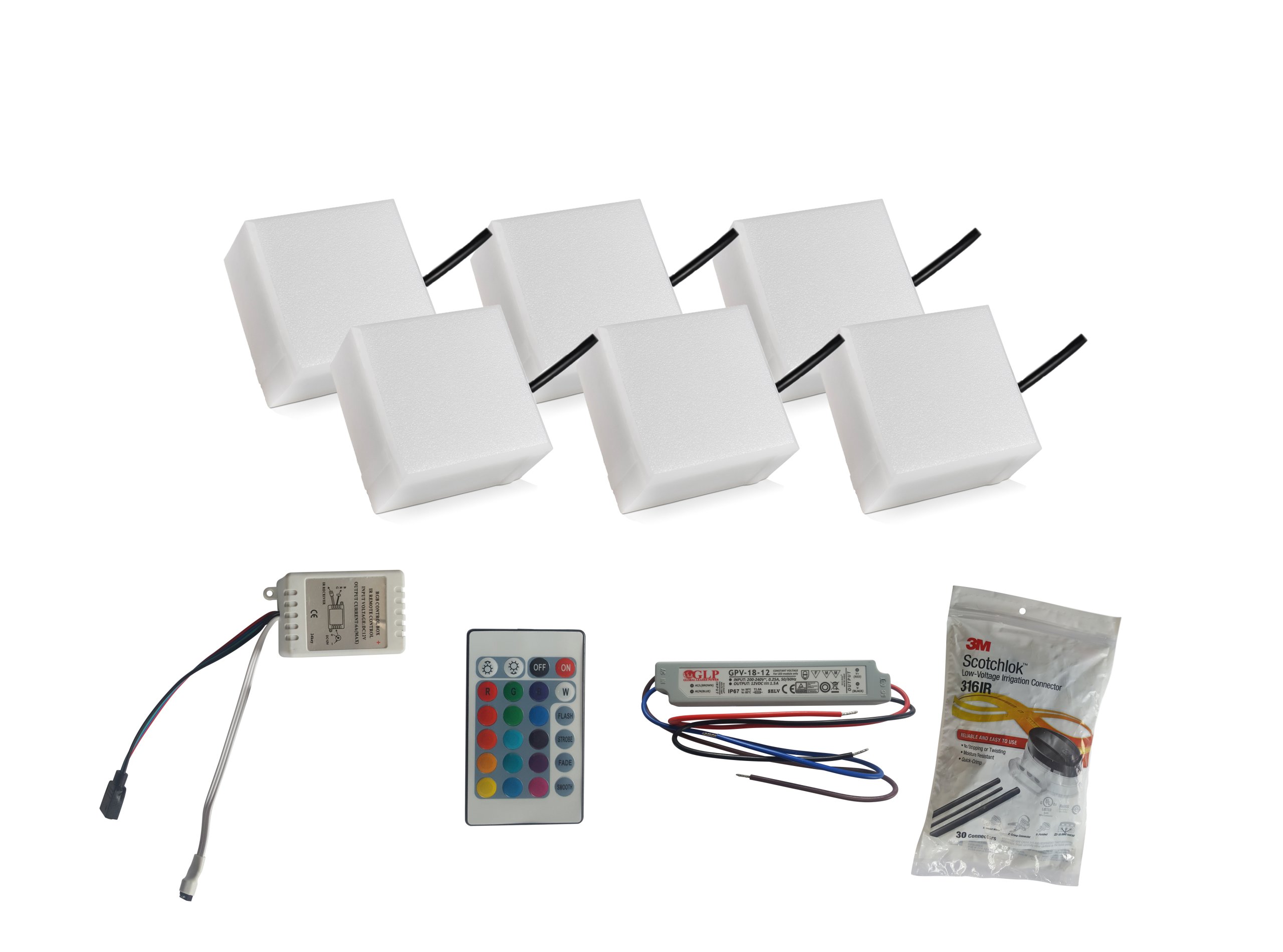 6 x Svietiaca Led dlažobná kocka 10X10 Holland Rgb