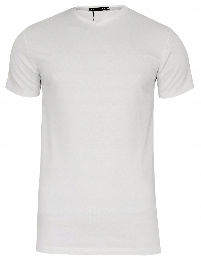

Biały Gładki T-shirt w Serek Basic, Just Yuppi XXL