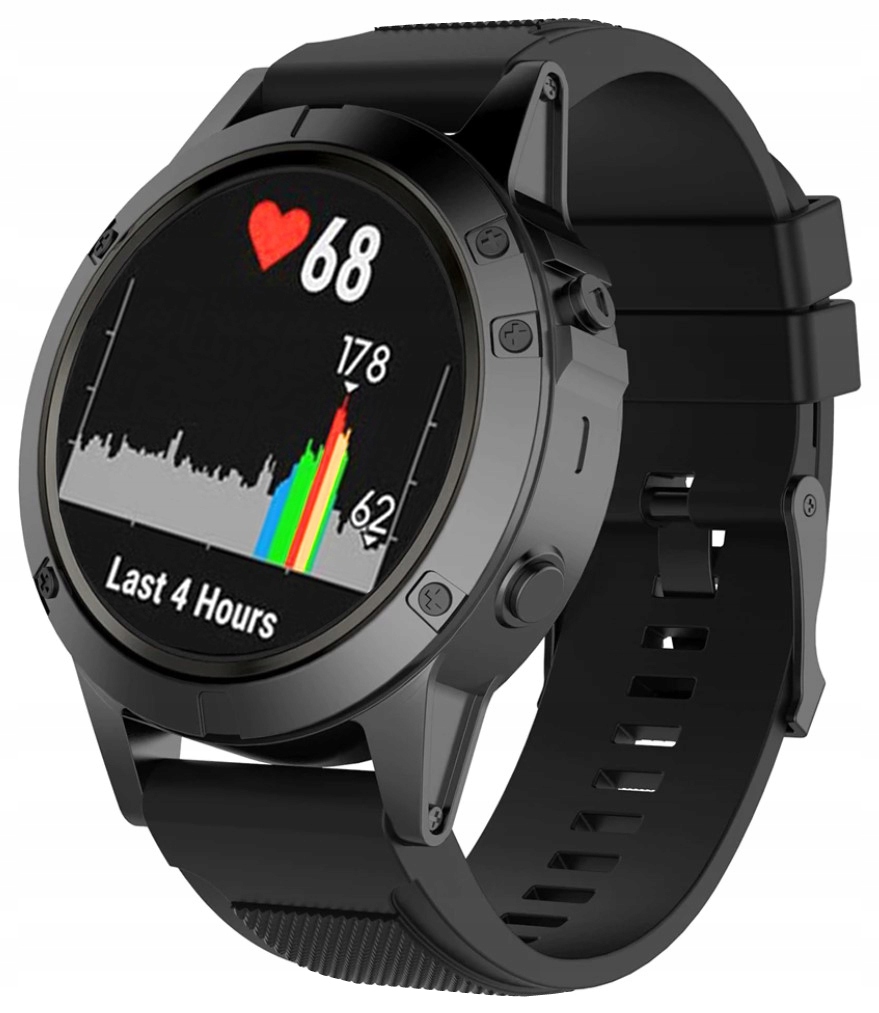 

Czarny Silikonowy Pasek Garmin Fenix 6X Pro 26mm
