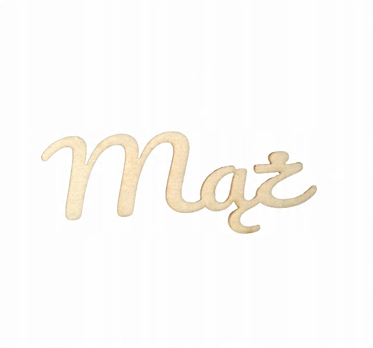 

Drewniana ozdoba napis Mąż decoupage Ślub