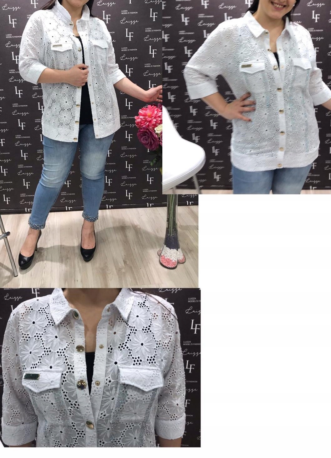 Výprodej %%%% Bunda/oblečení Luizza Krajka Výšivka Prémiová Kvalita Turecko 42