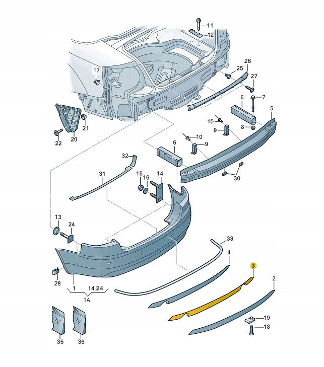 SPOJLER ZDERZAKA TYŁ DOKŁADKA DOLNA AUDI A4 B7 S4 ORYGINAŁ OD ASO NOWY Numer katalogowy części 8E0807521M