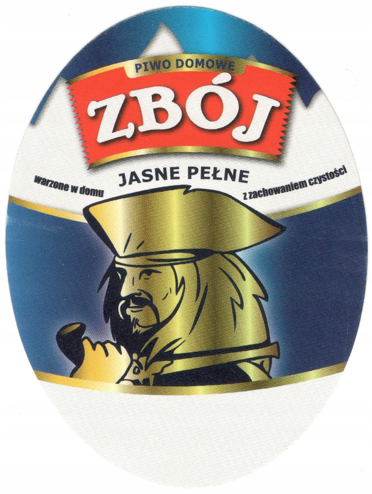 Etykiety naklejki na piwo - ZBÓJ jasne - 10 sztuk