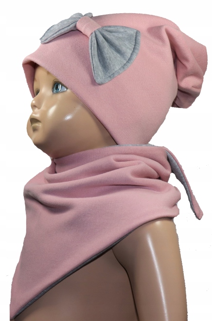 

Czapka i Chusta Komplet Dziewczynka Bawełna 42-58