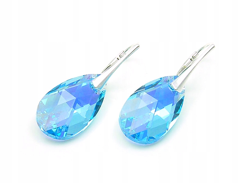 

Kolczyki ze Srebra 925 Swarovski Aquamarine Ab Box
