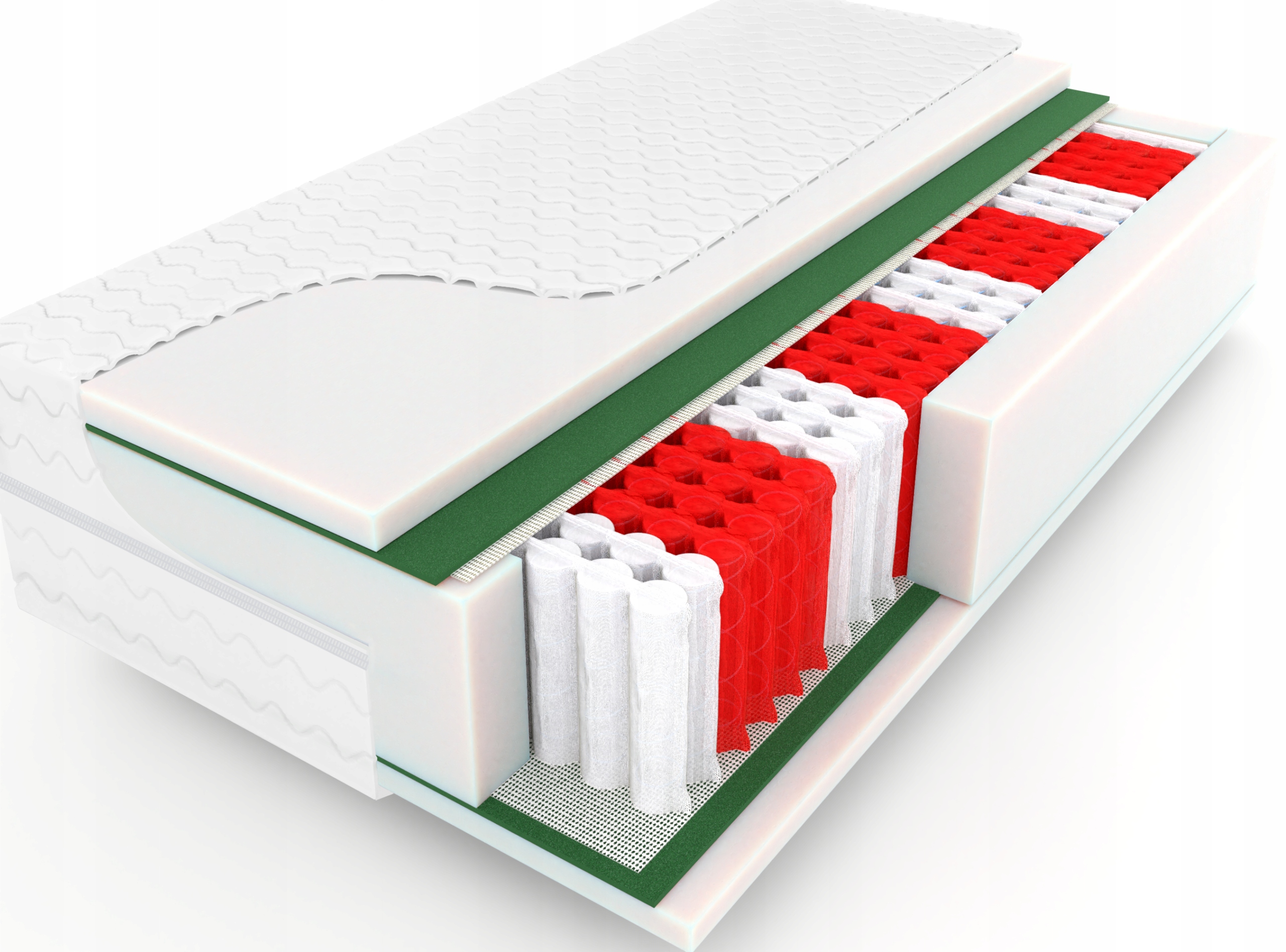 Materac 180x200 POCKET MAX5 9 stref KLEJ WODNY H3