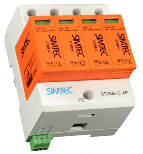 

Ogranicznik Przepięć B+c 4P 30kA ST30B+C/4 Simtec