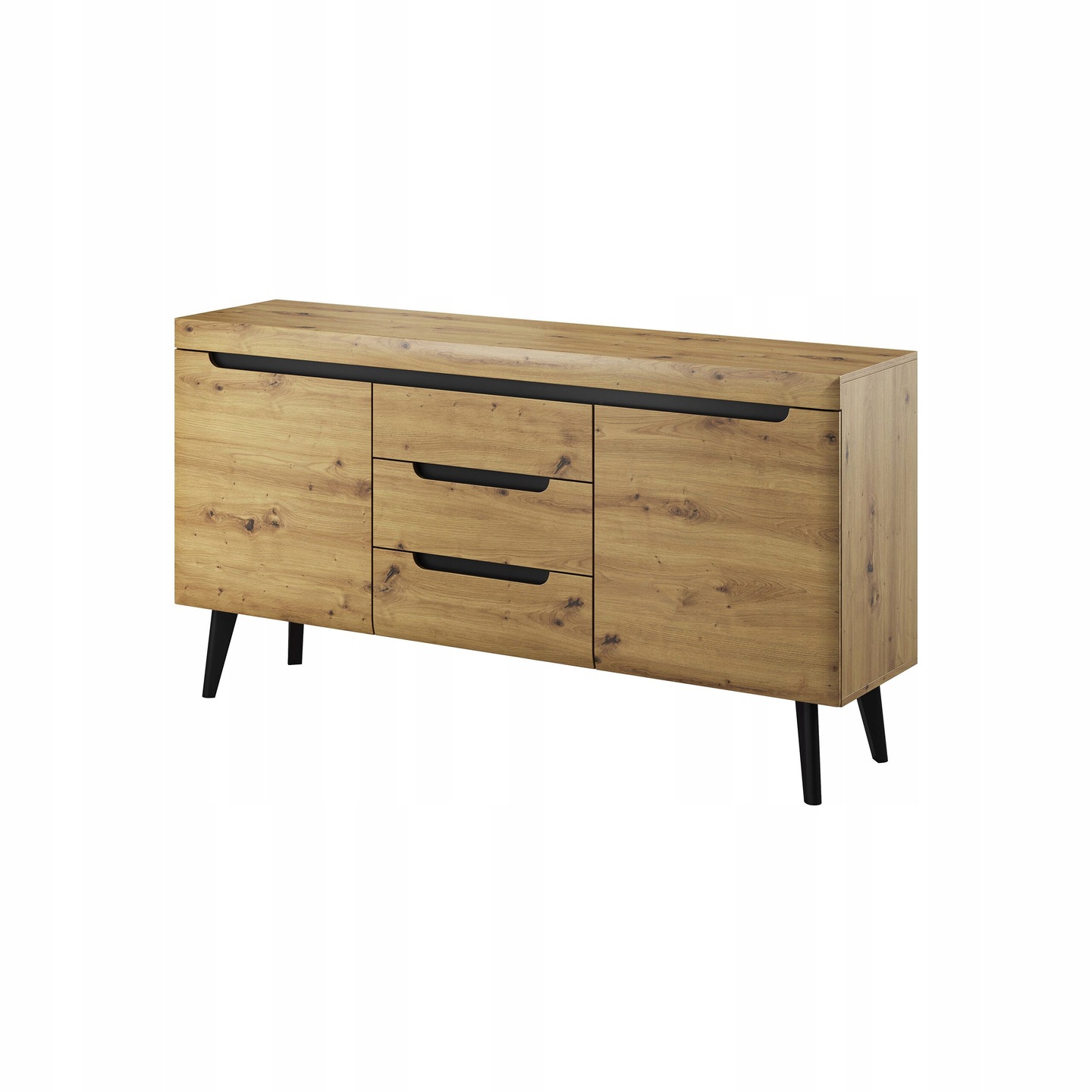 

Komoda skandynawska dąb artisan + czarny 160 cm N5