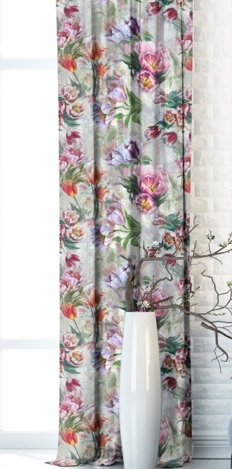 

Tkanina Materiał na Zasłony Obrusy AZ-159 -Kwiaty