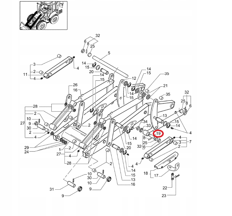 SWORZEN PRZEDNIEJ LYZKI CASE 580SR 580ST 87400400 Machine type Excavator Backhoe loader Loader
