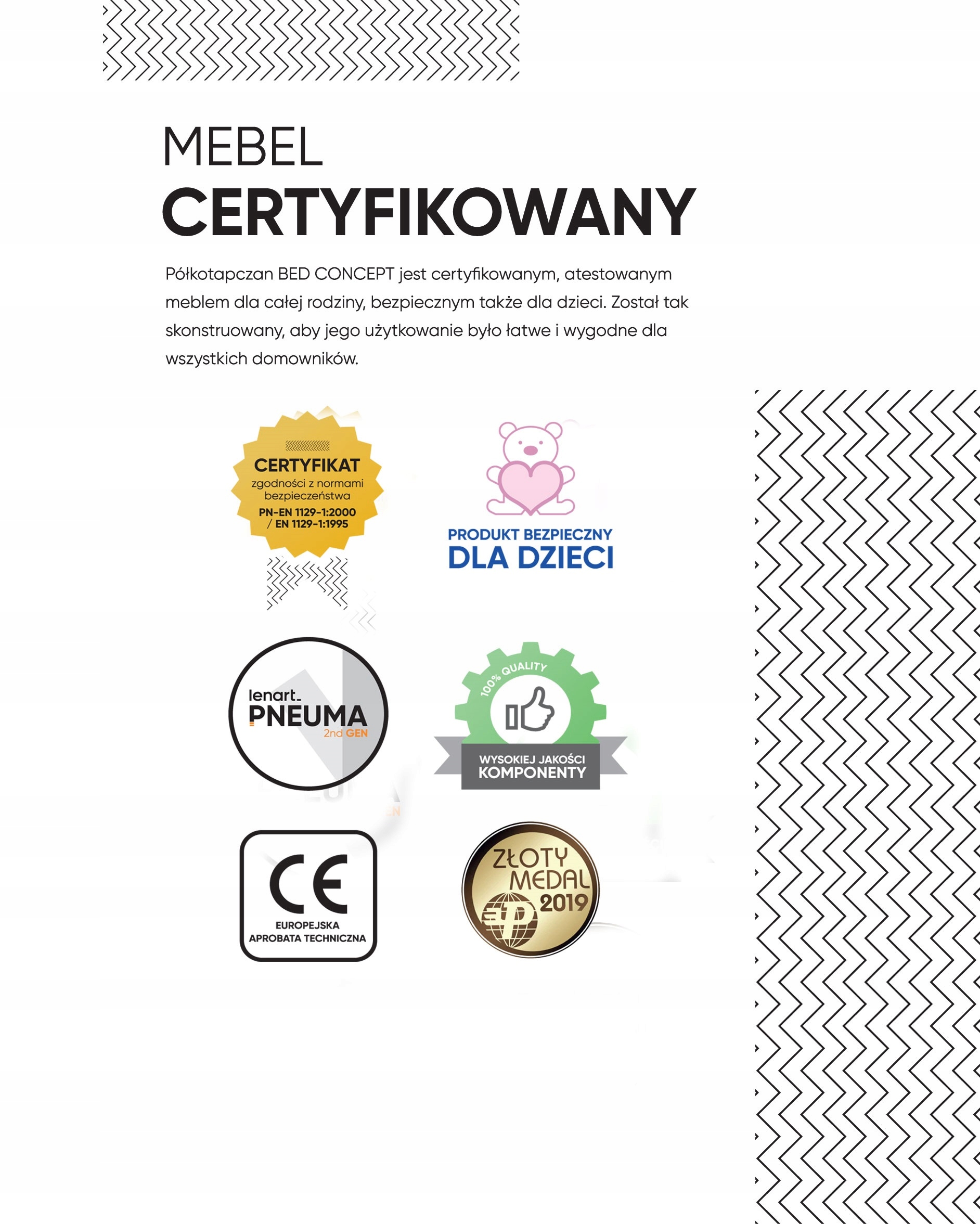 Półkotapczan BED CONCEPT BC-02 dąb artisan 120x200 Kolekcja Bed Concept