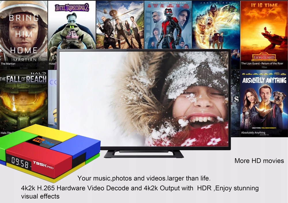 Tv Smart T95K PRO 2/16GB S912 Android 7.1 Kolor dominujący biały