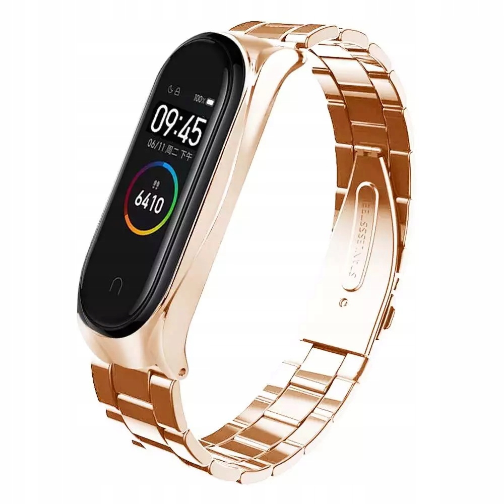 BRANSOLETA OPASKA MIBAND XIAOMI MI BAND 3 ROSEPINK Materiał paska stal