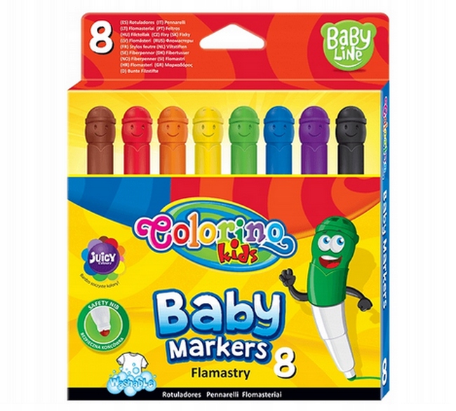 Baby markers 8 kolorów, pisaki dla najmłodszych