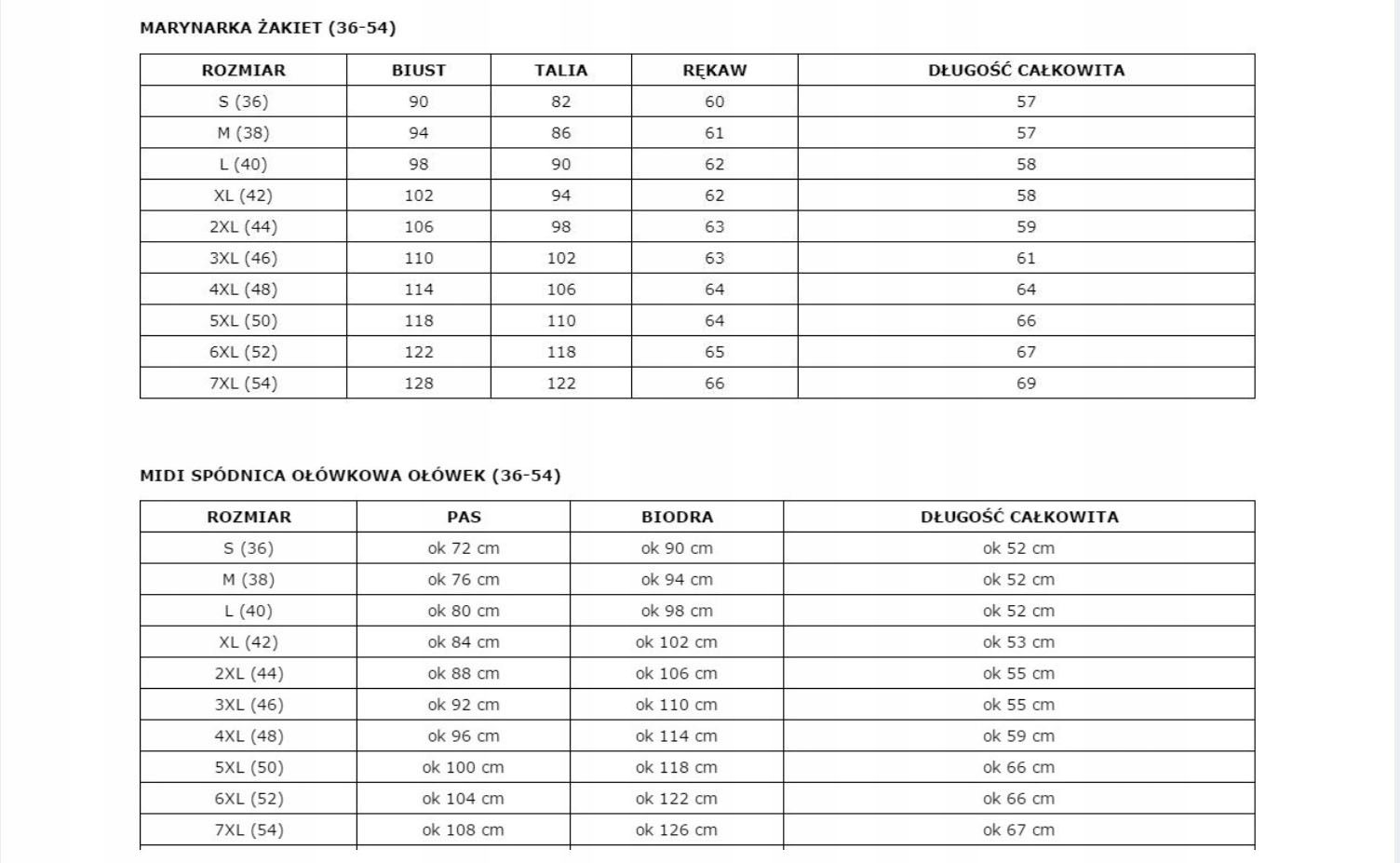 BIZNESOWY KOMPLET ŻAKIET + SPÓDNICA 50 Rozmiar 50