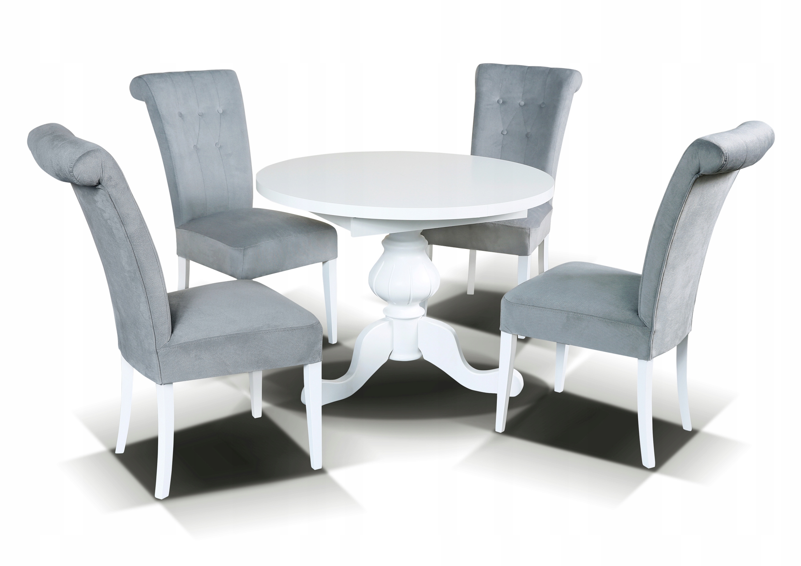 Stół okrągły biały na jednej nodze 80 Kształt blatu okrągły