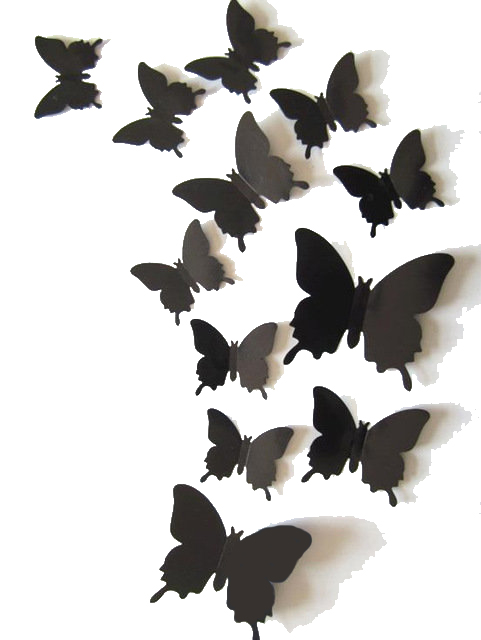 Как красиво наклеить бабочек на стену 12 штук фото